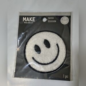 Make Market Smiley Face Patch - Black and White